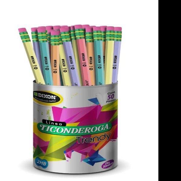 LAPIZ GRAFITO 2 TIC. PASTEL HEXAG. BOTE C50 PZAS